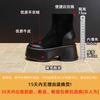 Martin boots women's 2025 new thick heel thin short boots women's thick sole inner height increased by 12 cm super high heel leather boots women