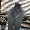 Wedding Dress Jewelry Set Simple Two-Color Splicing Water Drop Heart-Shaped Plated Real Gold Zircon Necklace Earrings Set Women