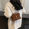 Frosted Texture Women's Handbag New Trend Retro Single Shoulder Bag High-End Small Square Crossbody Bag