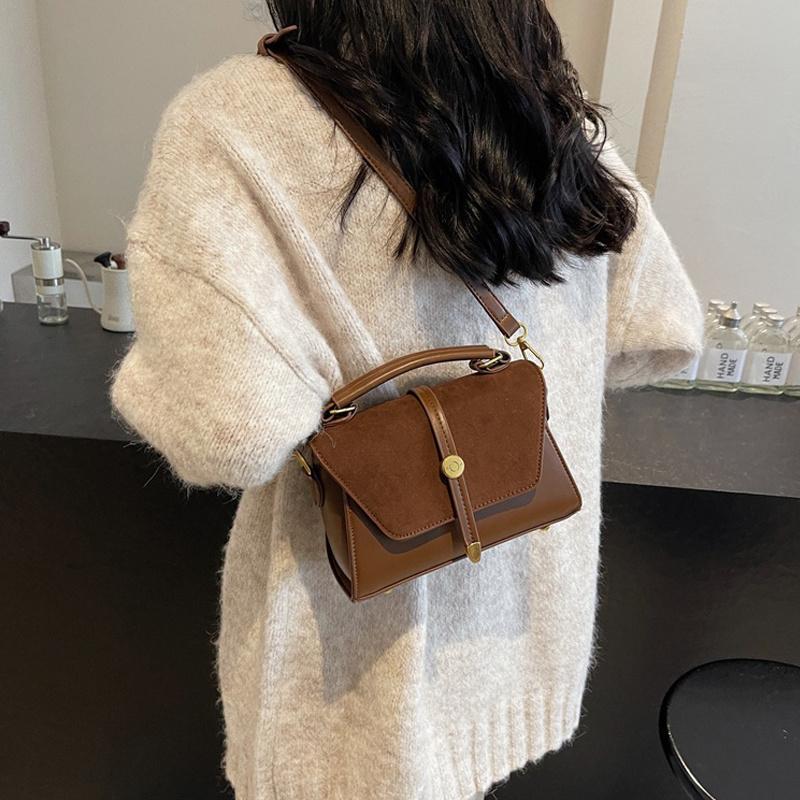 Frosted Texture Women's Handbag New Trend Retro Single Shoulder Bag High-End Small Square Crossbody Bag