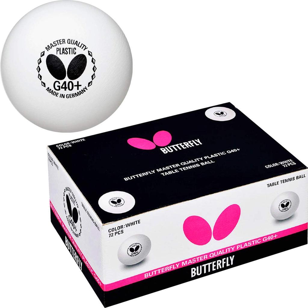 Butterfly Master Quality Plastic Table Tennis Practice Balls 95760 G40+ (6 Dozen), White,