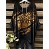 2026 Nueva Camiseta de Mujer Moda Leopardo Estampado 3D Tops Verano Sexy Cuello Redondo Manga Corta Camiseta Calle Casual Holgada Ropa de Mujer