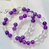 High Quality Vitreous Natural Uruguayan Amethyst White Crystal Design Bracelet Bracelet