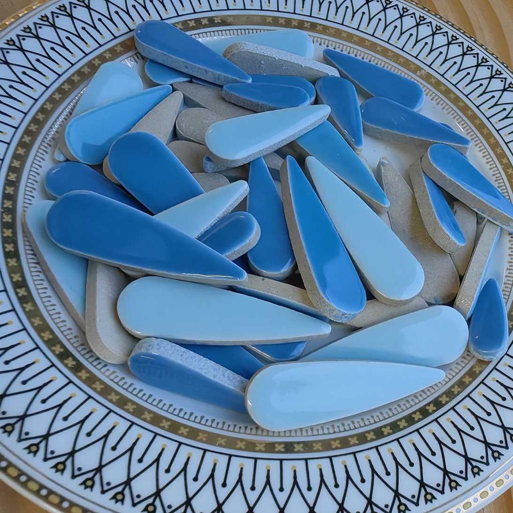 100g Oval Ceramic Mosaic Tiles Piece DIY Mosaic Making Stones for Craft Hobby Arts Home Wall Decoration Arte Leaf Petal Shape