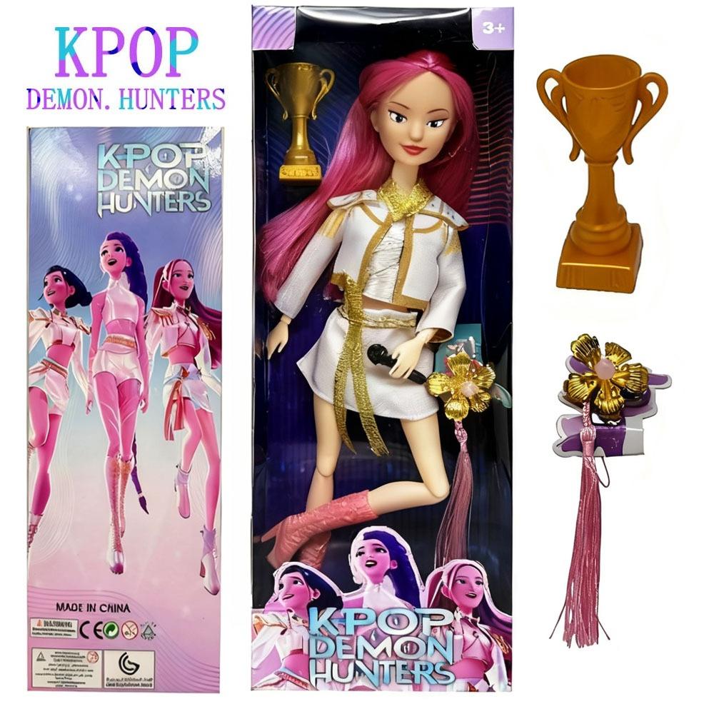 Kpop Demon Hunters Action Figure Toy Derpys Tiger Rumi Mira Zoey Sussy with Colorful Lights Theme Song for Fans Christmas Gifts