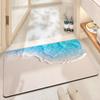 VIKAMA Fresh And Clean Bathroom Carpet, Summer Ocean-Style Water-Absorbing And Anti-Slip Floor Mat For Home Decoration