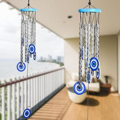 Crocon Windspiele für den Garten – Beruhigender Klang & Elegante Dekoration | Böser Blick Windspiele für Positive Energie | Einweihungs- & Glücksgeschenke