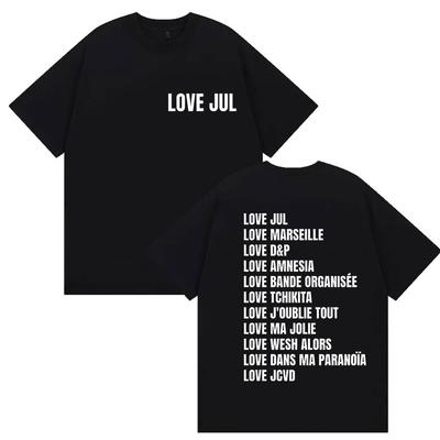 Love Jul France Rapper 2025 Album Print T Shirt Men Women Vintage Fashion Short Sleeve T-shirts Casual Oversized Cotton T-shirt