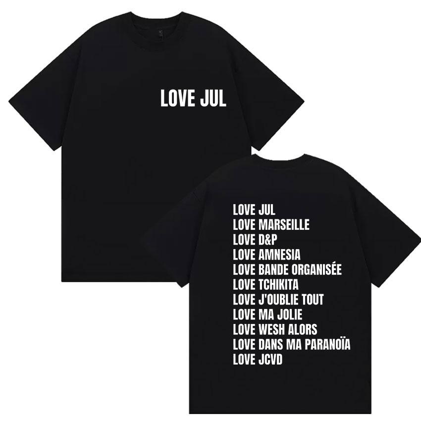 

Love Jul France Rapper 2025 Album Print T Shirt Men Women Vintage Fashion Short Sleeve T-shirts Casual Oversized Cotton T-shirt 4XL