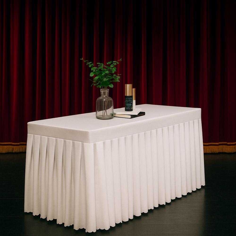 Solid Color Rectangle Table Skirts Soft Elastic Table Cloth Banquet Tablecloth  Banquet