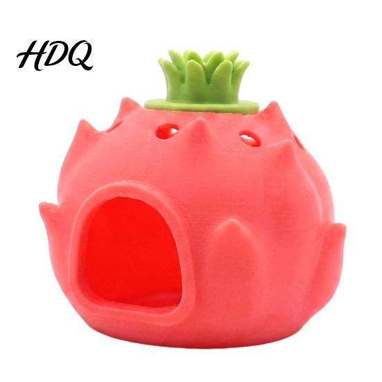 Aquarium Cave Fruit Hide Hideout for Fish Pitaya Tank Cave Apple Hideout 3D Realistic Ornament