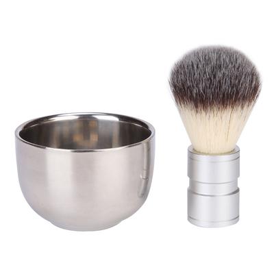 Stainless Steel Handle Shaving Brush Bowl Badger Beard Brushes Barber Mustache Tools