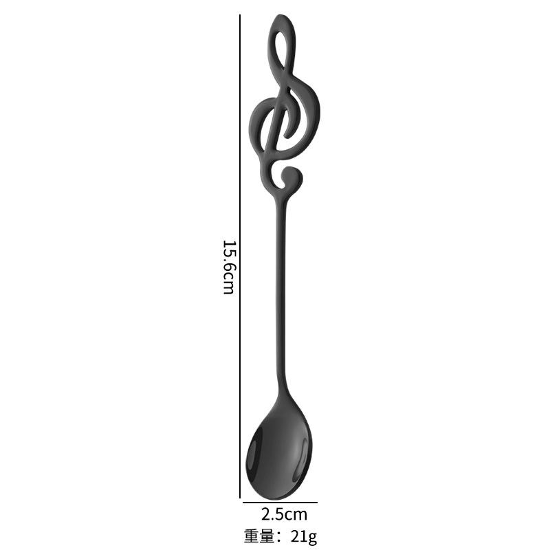 Musical Note Stainless Steel Teapoon Spoon Treble Clef Shape Mug Teaspoons Music Bar Ice Cream Creative Spoon Kitchen Tableware