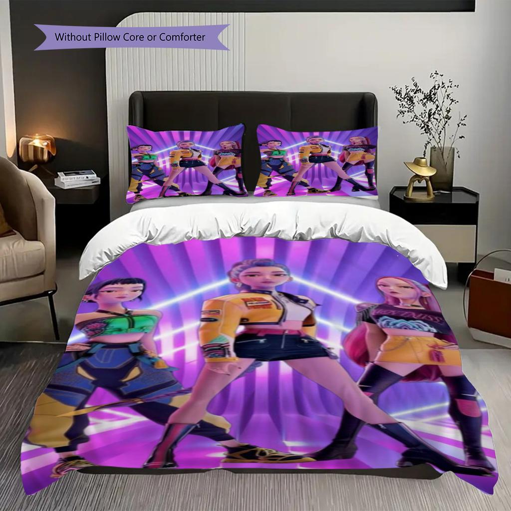 Vivid Purple Bedroom Set Threepiece Set 1 Duvet Cover 2 Pillowcase Without Core Soft And Comfortable Bedding Set Duvet Cover And Pillowcase