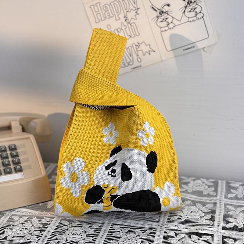 Kuanzhai Alley Souvenir: Chengdu Panda Grandpa Knitted Women's Tote Bag