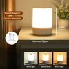Led Night Lights Touch Bedside Lamp 3-Color Dimmable USB Rechargeable Portable Table Lamps for Bedroom Living Room Office Desk