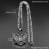 Russian Double-Headed Eagle National Emblem Symbol Pendant Necklace for Women Men Silver Color Stainless Steel Chain Jewelry