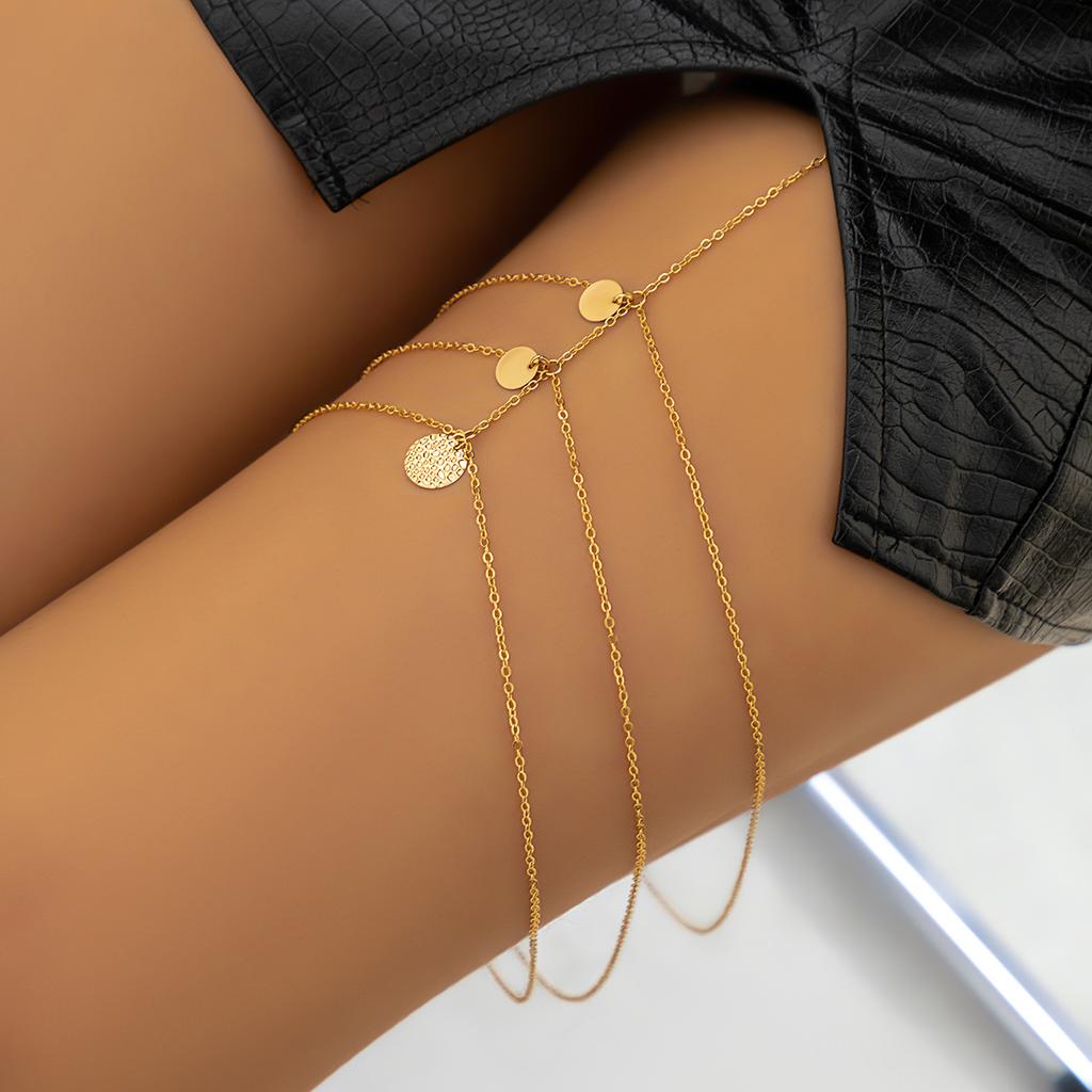 Accessories Sweet Cool Casual Rhinestone Beach Leg Chain Elastic Belt Imitation Pearl Sexy Leg Chain Women