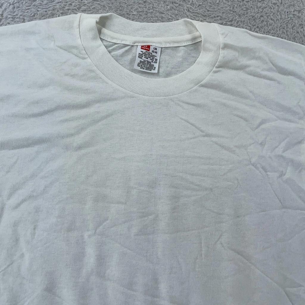 Vintage Blank White Hanes T-Shirt Mens Small/Medium Crewneck Short Sleeve Plain