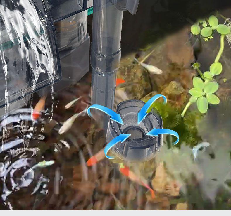 Wall-Mounted Fish Tank Filter: Silent 3-in-1 Circulation, Purification, Oil Film Removal, and Oxygenation Pump.