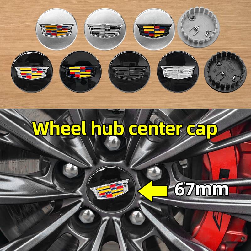 3D 67mm 4ks Krytky středových krytů kol pro auto Znaky Příslušenství pro Cadillac Escalade CTS CT5 XT5 XTS XLR BLS SLS STS ATS XT4 CT