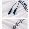 Heavy Embroidery Dress Long Sleeved Travel Vintage Loose White Ladies Dresses