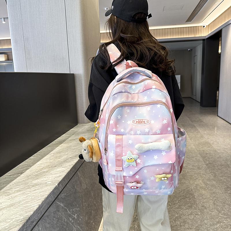 Middle School Student Schoolbag Stars Print Women's Backpack Water-Repellent Large Capacity Student Backpack