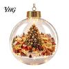 Xmas Fireplace Hanging Ornaments Glowing Christmas Story Ornament, Light-Up 3D Ball with Warm LED, Mini Garden Holiday Scene Clear Decoration