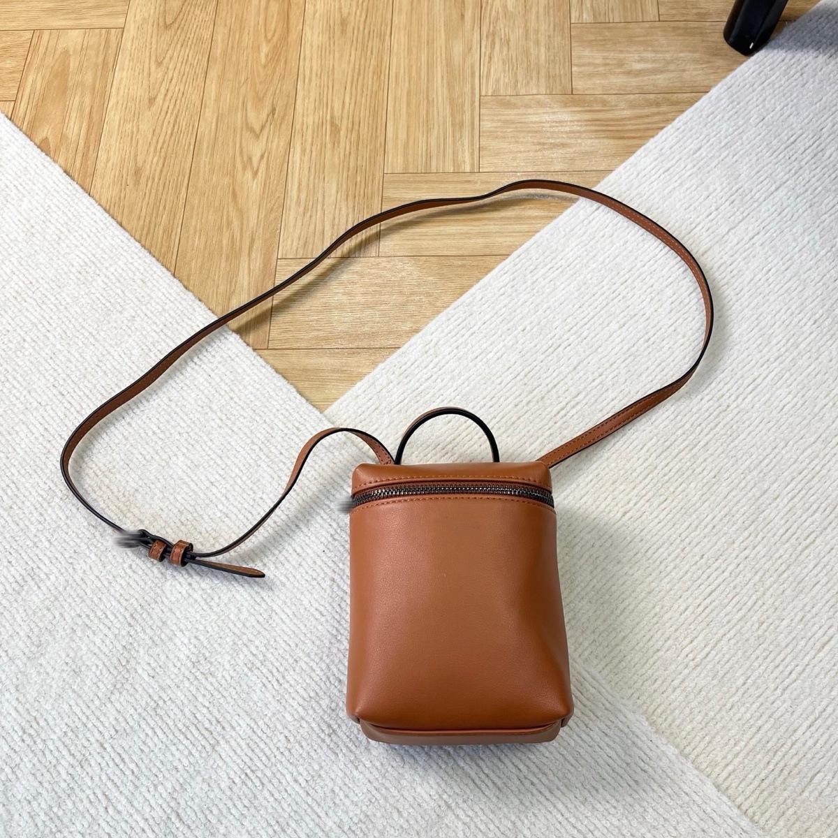 

New Sturdy Box Bag, Cowhide Mini Crossbody Bag, Genuine Leather Phone Bag, Hand-held Single Shoulder Crossbody Bag, Women s Bag помаранчевий