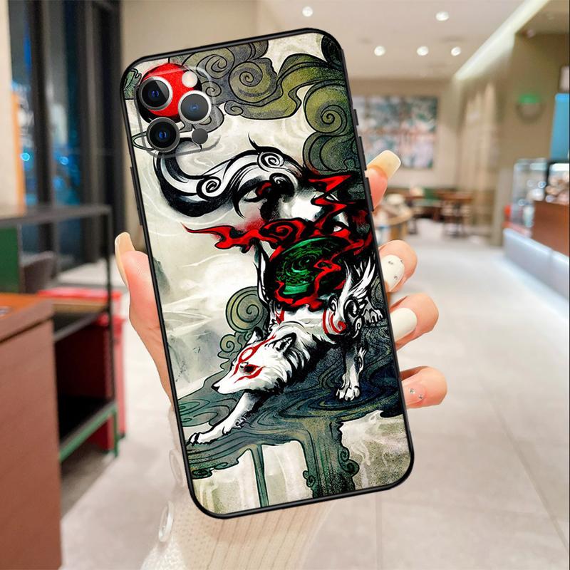 Okami Wolf Phone Case For iPhone 16 15 14 11 12 13 17 Pro Max mini 15 Plus 16e 17 Air Protective Cover