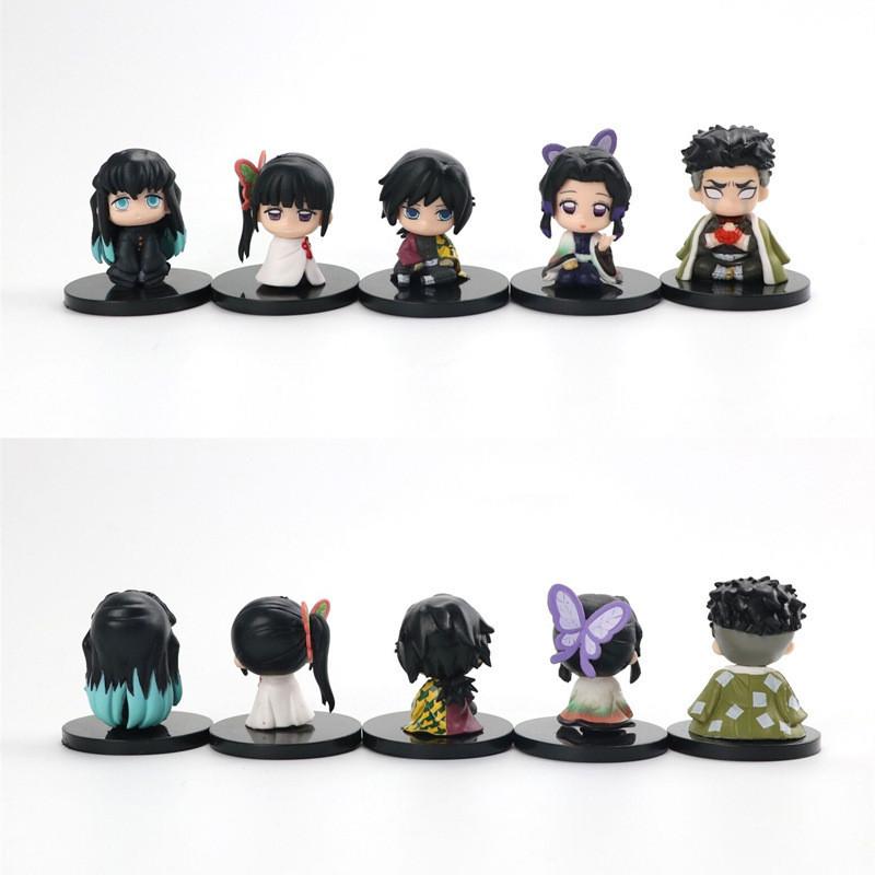 Demon Slayer Kimetsu No Yaiba Pvc Figurine Set With Sitting Posture For Collectors And Fans