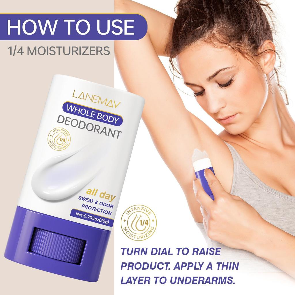 Whole Body Deodorant-Moisturizer The Skin, Get Soft And Comfortable-48HR Odor & Wetness Protection-Suitable for Women, 20g