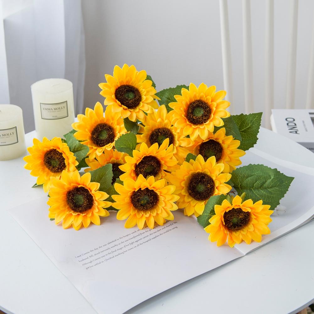 3/5Pcs Artificial Flowers Sunflowers Home Vase Garden Room Table Decor Wedding Bouquet Festival Yard Handmade Diy Gift Accessory