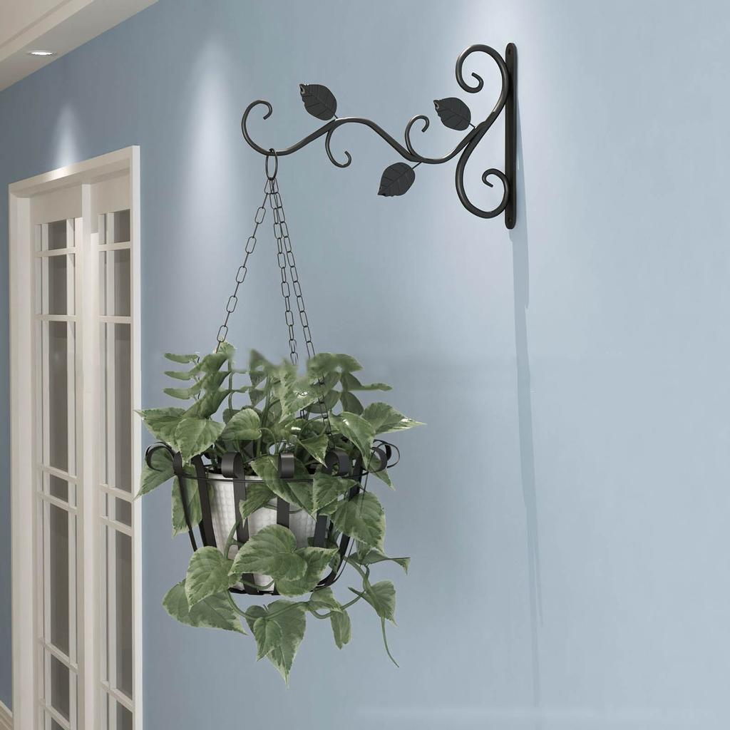 Indoor and Outdoor Wall Type Plant Pot Hanging Bracket Hanger Metal Hook