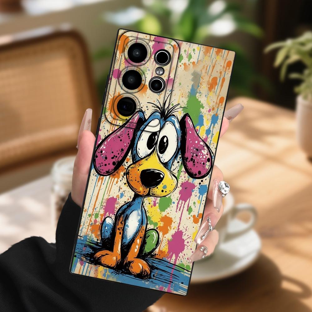 Süße Cartoon-Hund-Graffiti-Druck-Handyhülle Für Samsung Galaxy S26 S25 S24 Ultra S23 FE S22 S21 S20 Plus A15 A35 A55 A54 Abdeckung