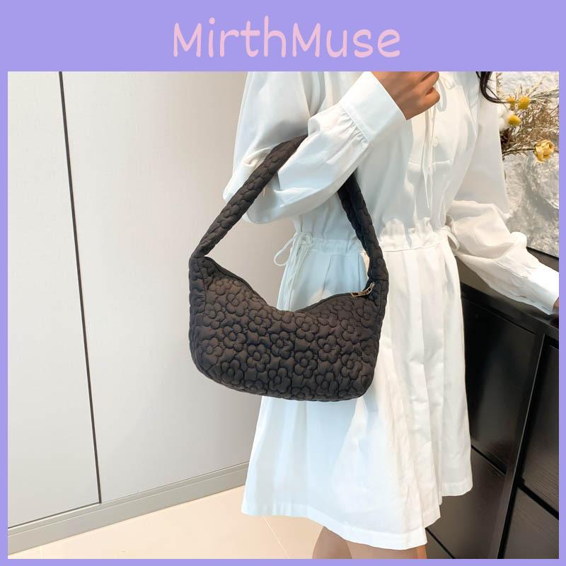 Elegant Floral Ruched Tote Bag For Women 2024 Summer Fresh Versatile Underarm Bag