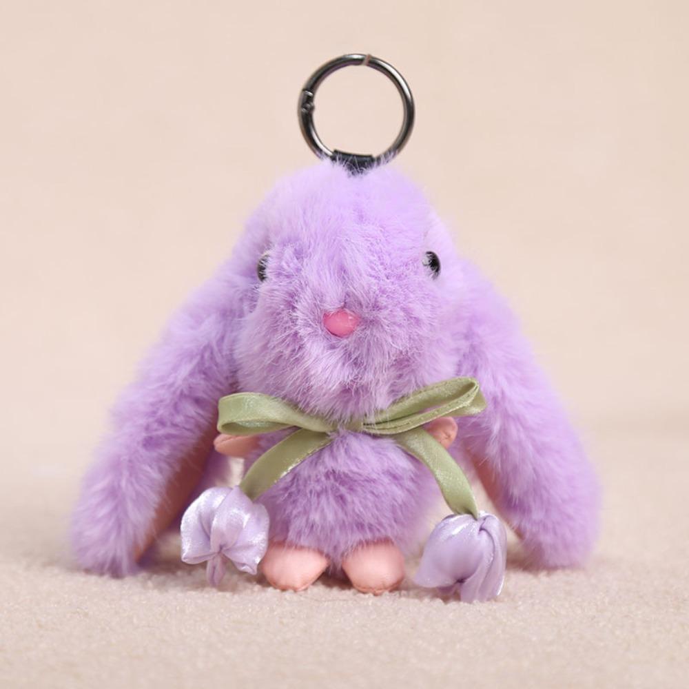 Cute Plush Doll Pendant Soft Cartoon Bunny Keyring Sweet Bag Charm  Hanging Ornaments