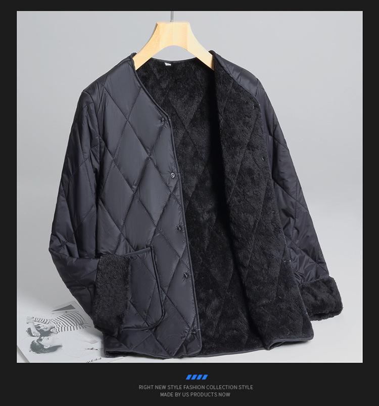 Autumn and Winter Short Styles, Fleece To Keep Warm, Middle-aged People, Small Cotton-padded Jackets, Light and Soft, and Fleece Outer Wear.