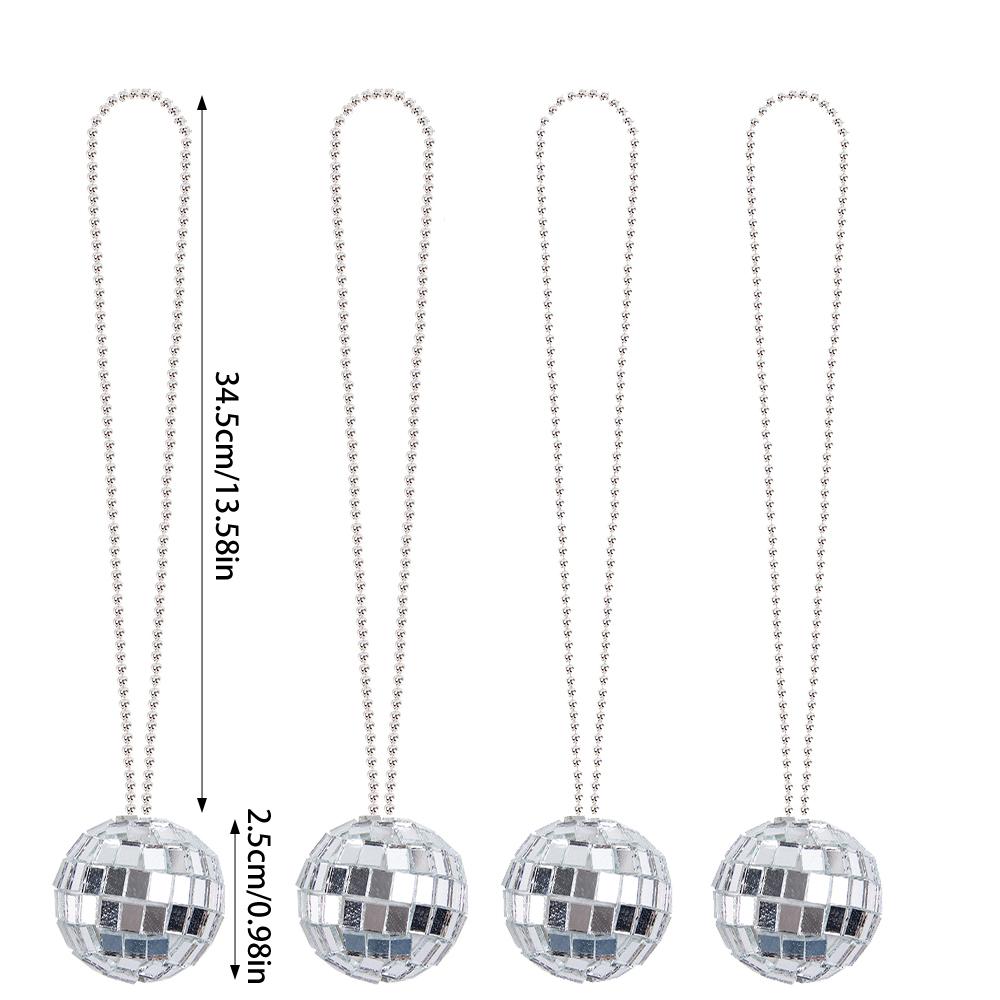 

4/8pcs Mirror Silver Disco Ball Necklaces Sequin Hair Scrunchies Accessories 70s Disco Dance Birthday Bachelorette Party Prop