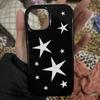 Ins Korean Lovely White Five Star Phone Case For iPhone 17 16 Pro Max 15 14 13 12 11 Pro 7 8 16 Plus X XS 17Air Shockproof Cover