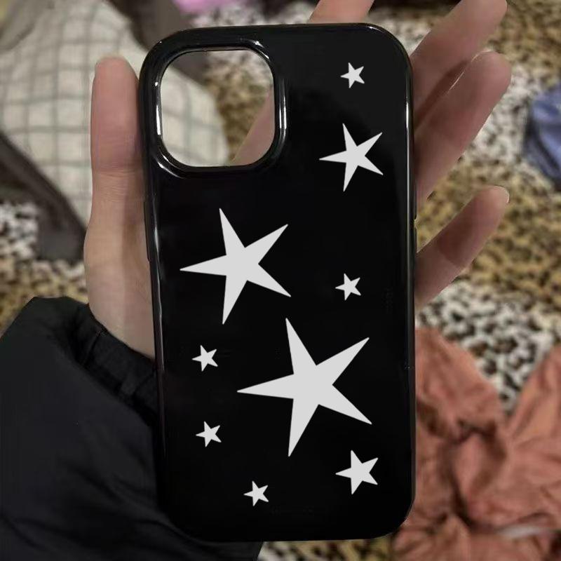 

Ins Korean Lovely White Five Star Phone Case For iPhone 17 16 Pro Max 15 14 13 12 11 Pro 7 8 16 Plus X XS 17Air Shockproof Cover For iPhone X XS