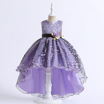 Ärmelloses Mädchen-Abendkleid mit Prinzessinnen-Print und Puffrock für Chor und Sommer