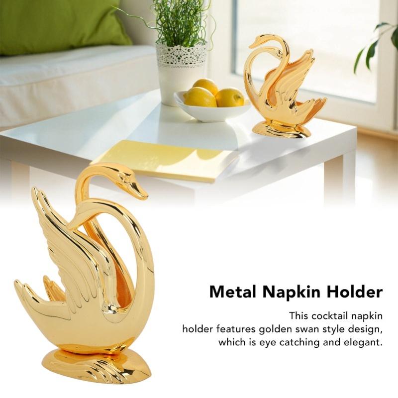 Swan Napkin Holder Golden Swan Design Rustproof Alloy Elegant Style Metal Napkin Holder For Napkin Bar Hotel