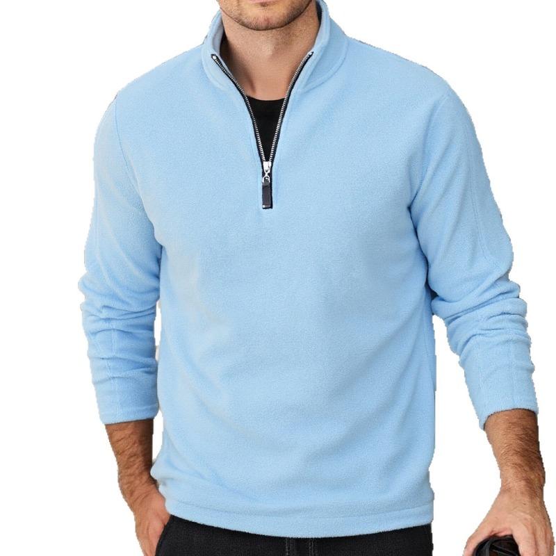 2025 New Autumn and Winter Men's Jacket Zipper Solid Color Stand Collar Sweatshirt