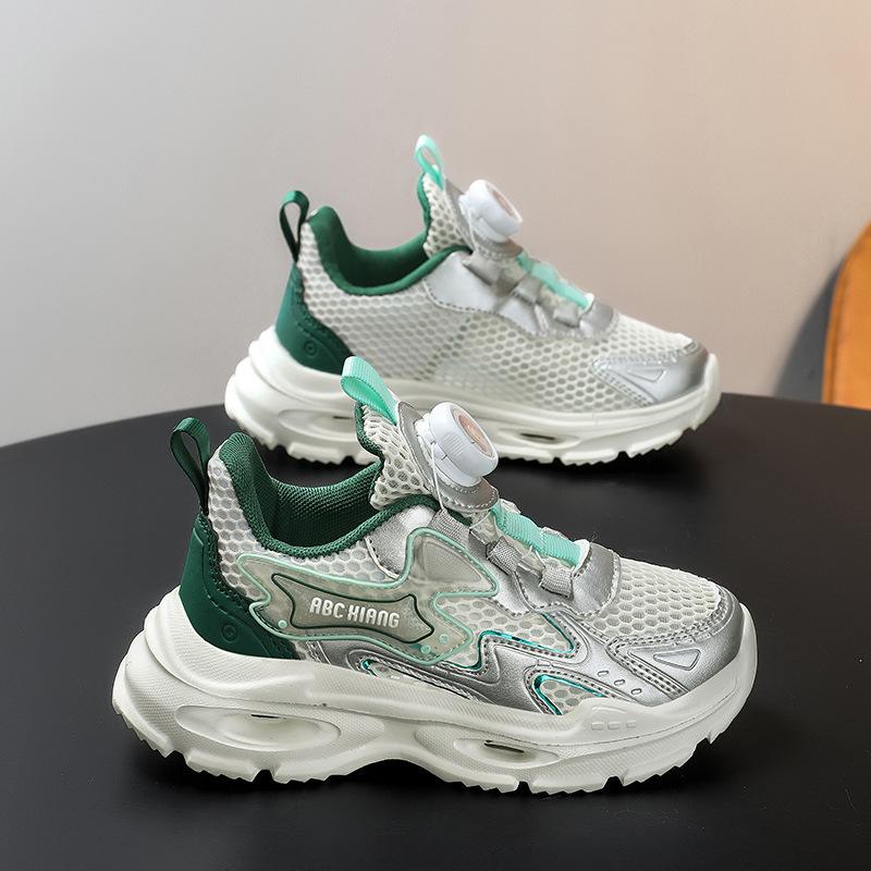 

Men s and women s middle-aged and older children s sports shoes summer 2025 new children s rotary button lightweight breathable mesh dad shoes 28