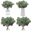 40 Pcs Faux Eucalyptus Leaves Stems Bulk Silver Dollar White Seed Artificial Greenery Stems Fake Sprays Branches for Wedding Table Centerpiece