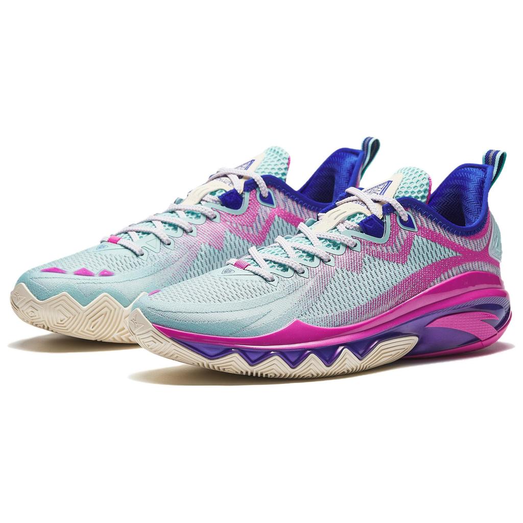 Anta Swagger 2 Cushioning Abrasion Resistant Rebound Low top Basketball Shoes Men's Green Pink Blue 912531106-5