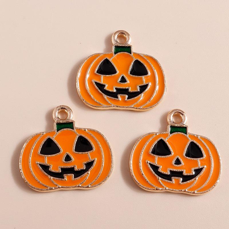10pcs Mix Cute Enamel Halloween Charms Pumpkin Ghost Bat Charms Pendants for Jewelry Making DIY Earrings Necklace Accessories