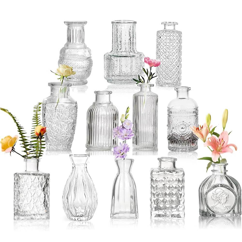 Bud Vases Set of 12 Pc,Mini Glass Vases for Flowers,Vintage Vase for Centerpieces,Small Flower Vase for Wedding Home Party Decor
