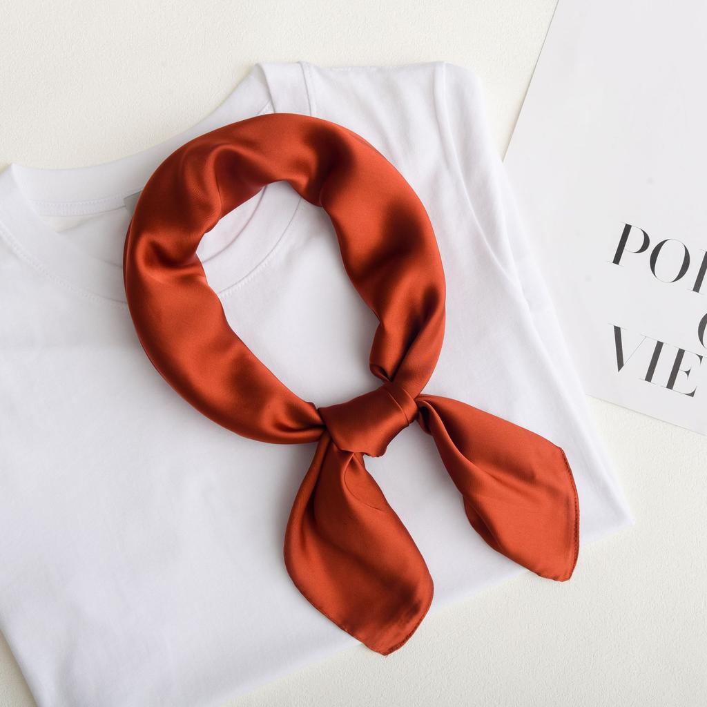 Women Fashionable Commuting Minimalist Scarves In Multiple Solid Colors Square Scarves Daily Minimalist Scarves Square Scarves